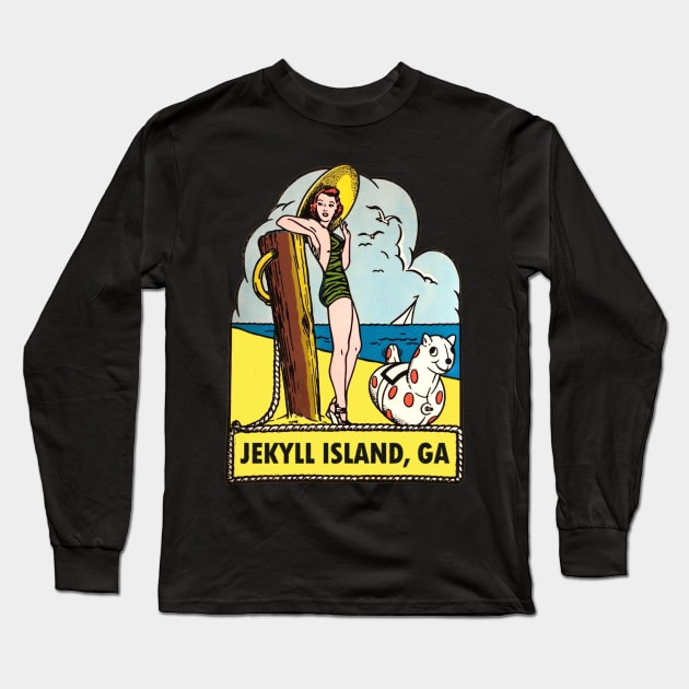 Jekyll Island Georgia Vintage Long Sleeve T-Shirt by Hilda74